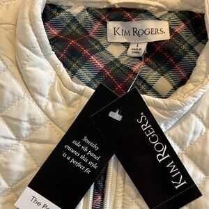 NWT KIM ROGERS "THE PERFECT FIT VEST" SZ LARGE TARTAN LINED VEST